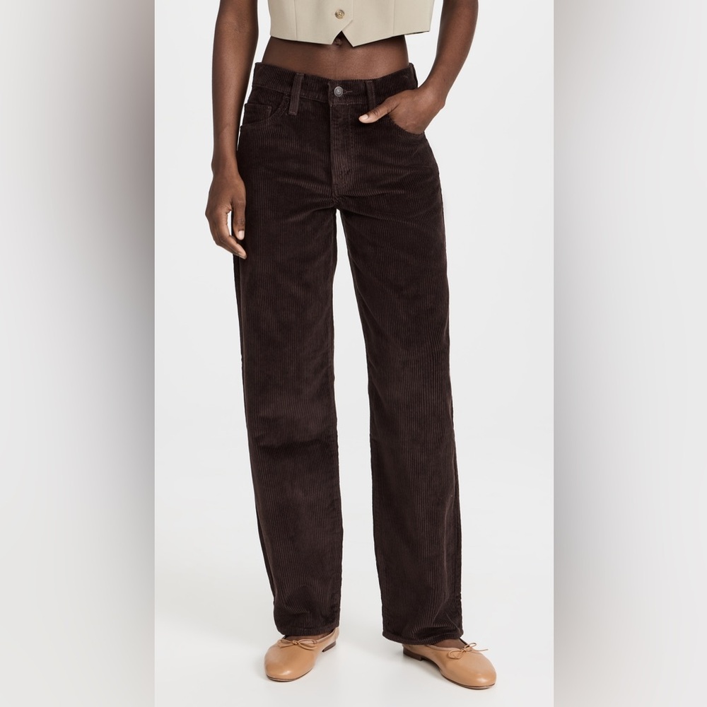 Women’s Levi’s Premium Baggy Dad Corduroy Pants Chocolate Brown Size 24